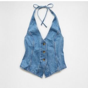 American Eagle Denim Halter Top